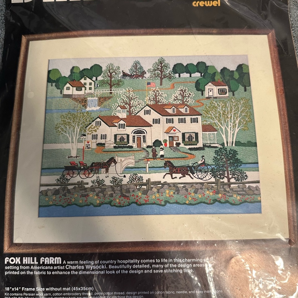 Hatch Fox Hill Farm Wall Art & Victoria. Street - Dimensions Vintage crewel kits